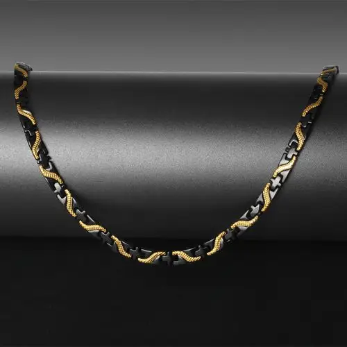 帝马仕 纯钛金属日本锗石磁石防辐射项链 缓解颈椎男女银色项圈