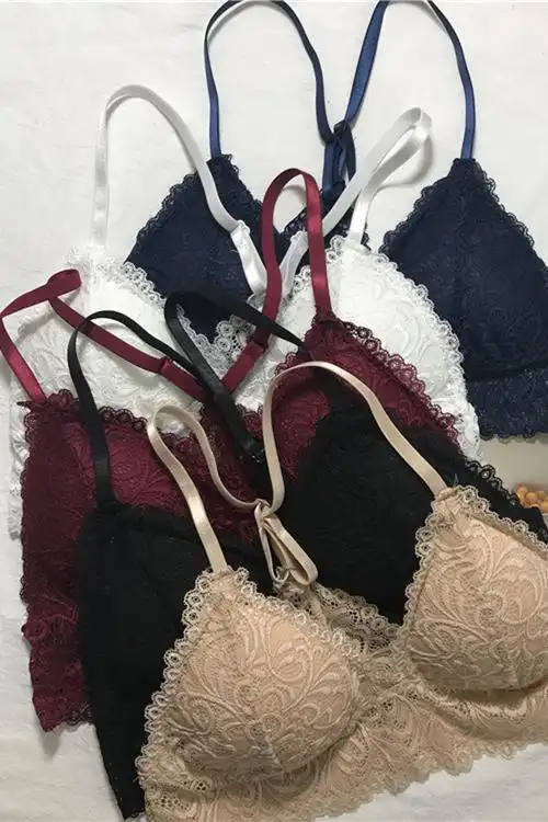 2019新款无钢圈抹胸内衣少女吊带胸罩蕾丝裹胸美背聚拢无痕文胸女