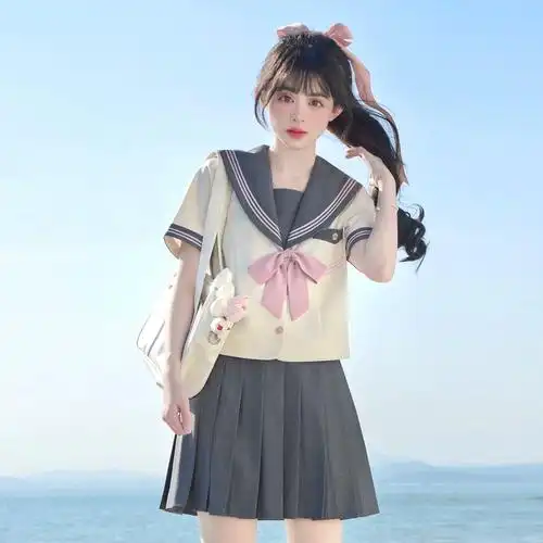 绀色黑色半身日系校服学院风女樱花家族jk制服百褶裙多色纯色裙