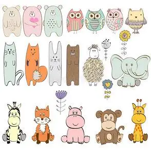 一组动物卡通动漫人物卡通图