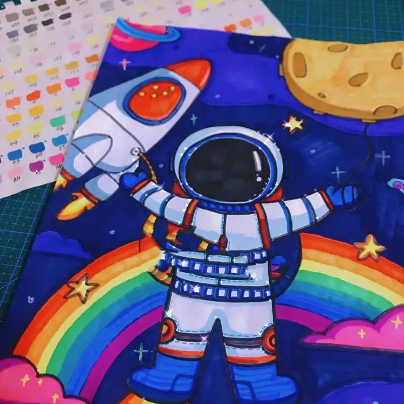 「儿童创意画」中国航天 宇航员996904986904 想画宇航员