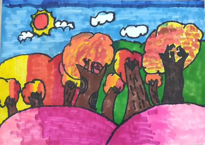 一(15)班《多彩的秋天》优秀作品