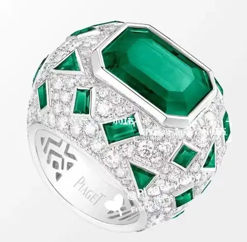 piaget 高级珠宝戒指 #祖母绿宝石