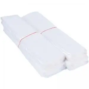 国产平口塑料袋垃圾袋一次性袋5060cm白色经济型约100只捆