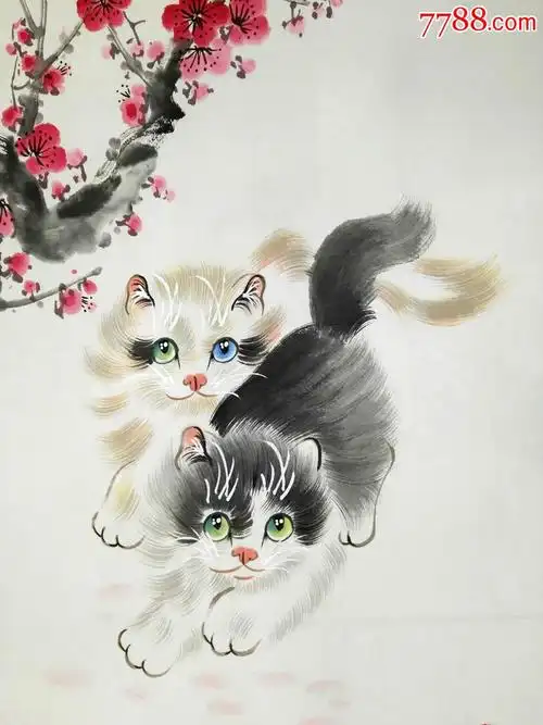 猫王杨广中老师作品四尺三开写意精品猫图6