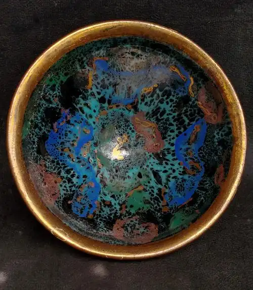 宋:建窑描金曜变天目盏.高6.5cm口径12.2cm足径3.9cm(供御)款.