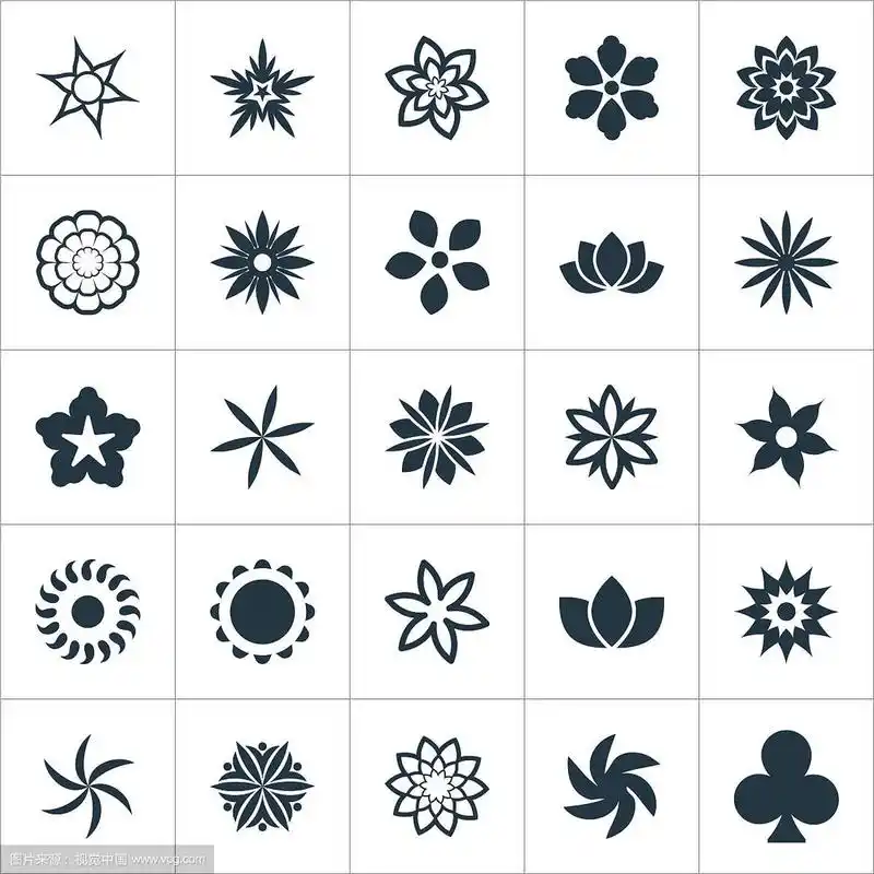 一组简单的花图标