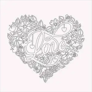 单色矢量浪漫爱情插图在素描风格. 情人节卡片照片