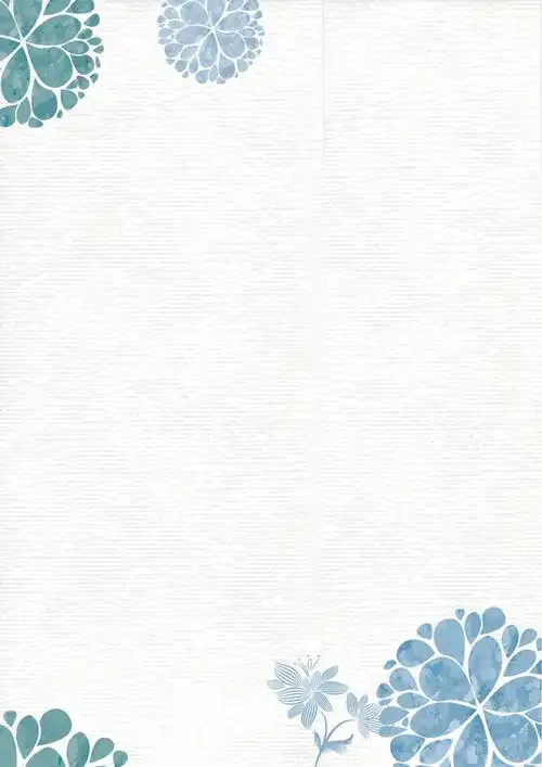 淡雅花卉信纸模板背景word版ps版