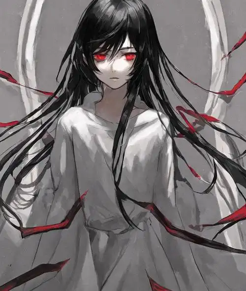 黑发红瞳美人