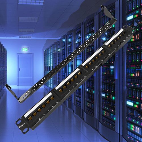 cat5e类网络配线架 工程级镀金1u机架式机柜网线理线架w201 五类配线