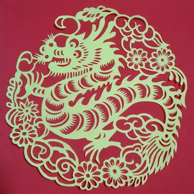 纯手工打造 生肖龙剪纸作品 - 抖音