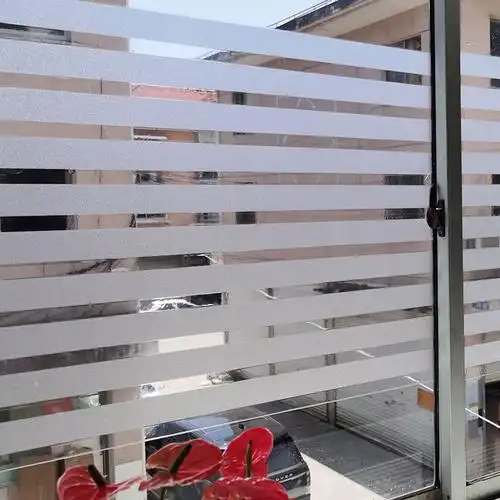 静电磨砂办公室玻璃贴膜移门隔断防撞腰线窗户瓷砖