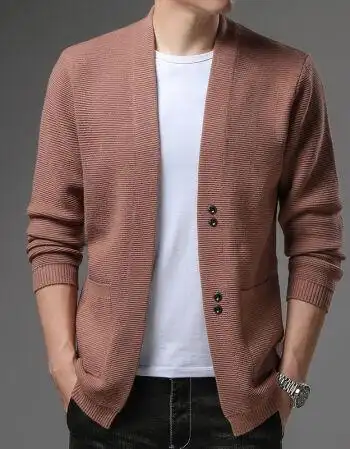 秋季新款针织衫毛衣男新款男士针织开衫春秋款中青年薄款外套潮流外穿