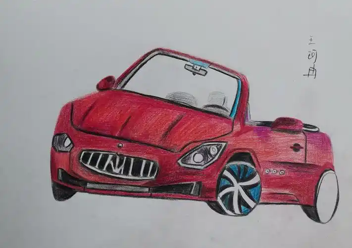 2020年名仕素描班22轮作品《彩铅汽车》