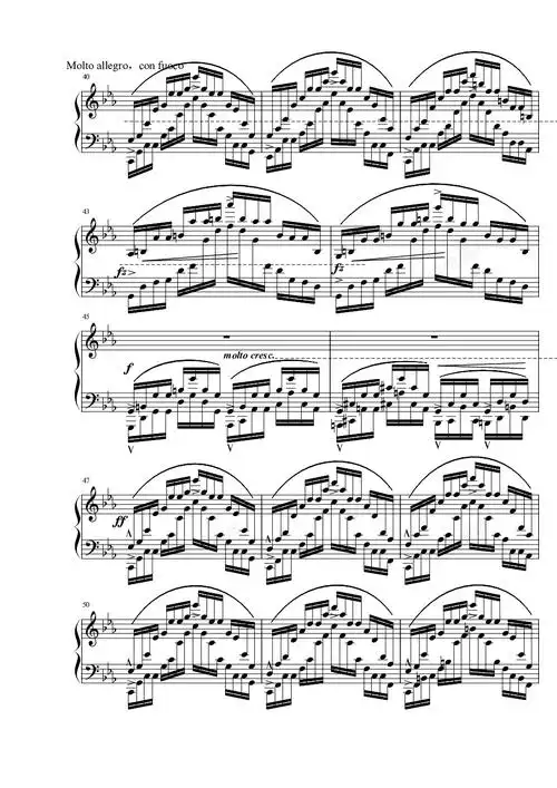 12钢琴谱,肖邦练习曲"大海" op.25 no.12c调钢琴谱,肖邦练习曲"大海