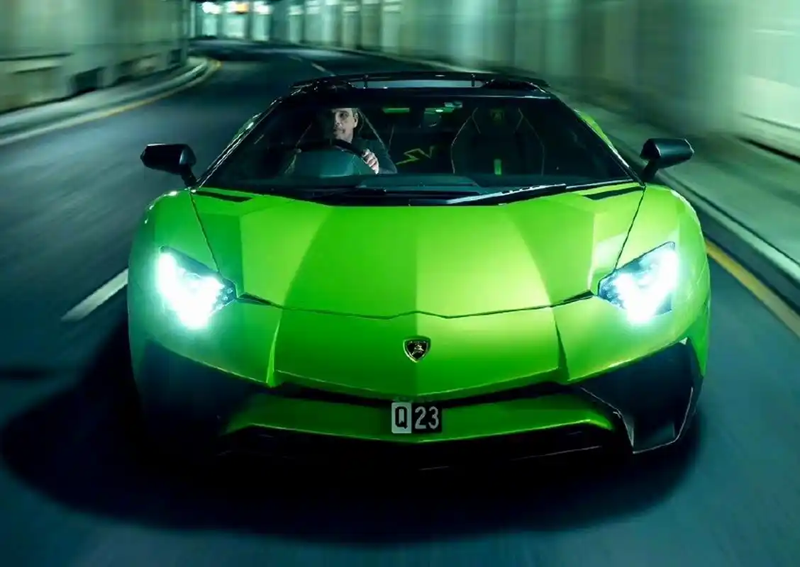 兰博基尼 aventador sv roadster 绿色小清新大牛 #兰博基尼