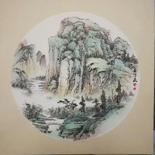 吴浩小品山水画