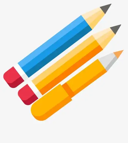 黄色卡通黄蓝色的三支笔免费下载_高清png图片-90设计网