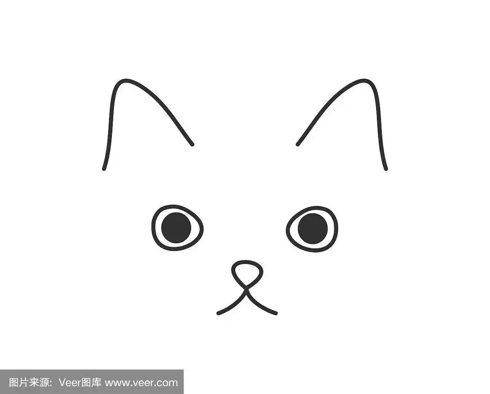 可爱的猫脸涂鸦画.