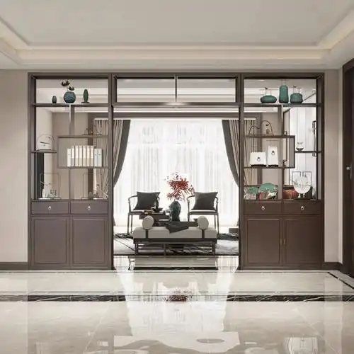 新中式屏风隔断实木玄关柜客厅入户进门挡煞