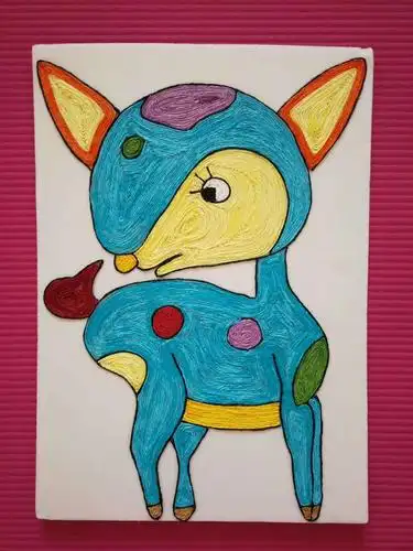 毛线画《怒放的生命》