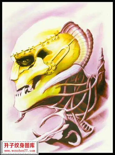 撒旦骷髅纹身手稿图案