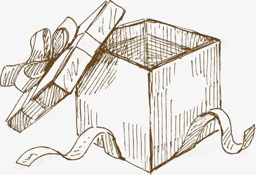 手绘线条礼物盒