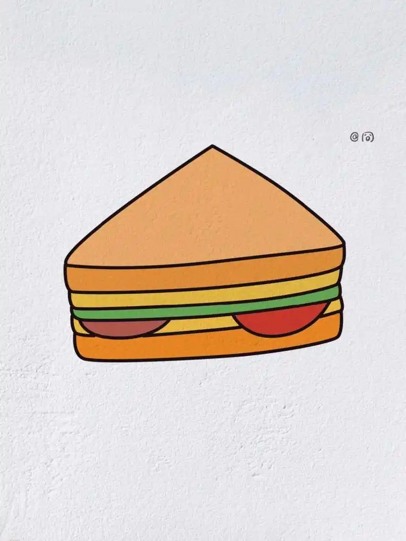 三明治简笔画(内附过程图)