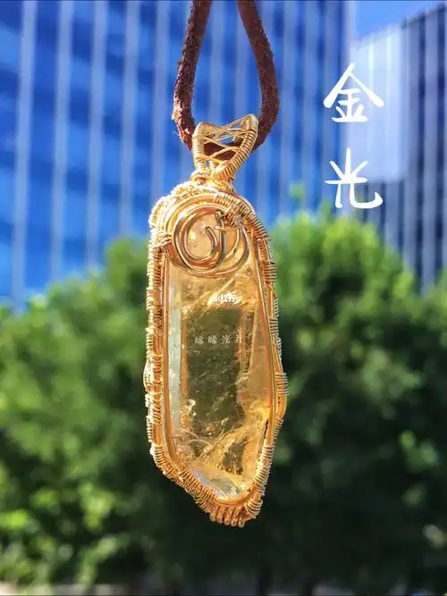 金光破除昏昧愚痴方见金光天然黄水晶项链