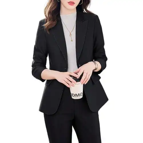 套装女2023新款气质女神范西服外套通勤经理职业装正装酒红色西装