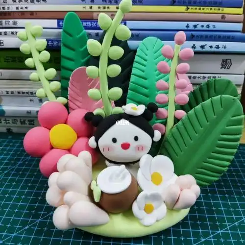 粘土奶茶妹摆件