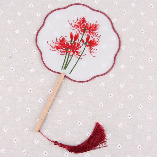 刺绣diy手工制作彼岸花成人初学材料包 古风丝带绣苏绣绣花套件包