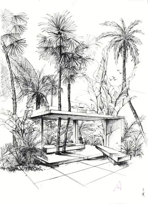 环境艺术设计写生线稿手绘联练习作品分享