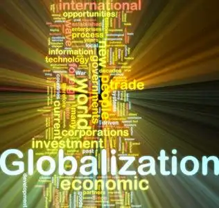 国际化合作全球化词云发光照片