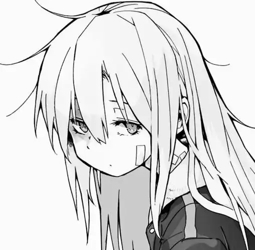 动漫女头 黑白