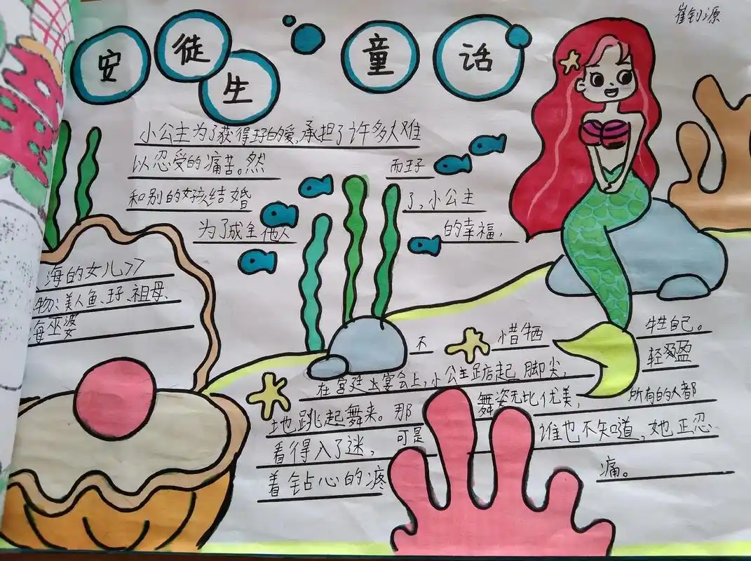 这周的安徒生童话手抄报,用心的孩子们永远上最棒的! - 抖音