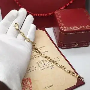 cartier卡地亚18k黄金斯巴达大号男士手链