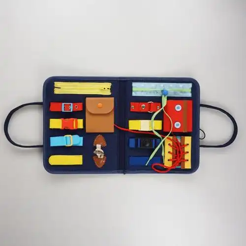 忙碌板儿童生活教具幼儿园早教玩具忙碌板学习穿衣系鞋带纽扣拉链穿