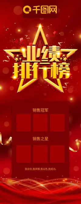 榜展架图片素材-大气红色业绩排行榜展架模板在线设计制作-千库编辑
