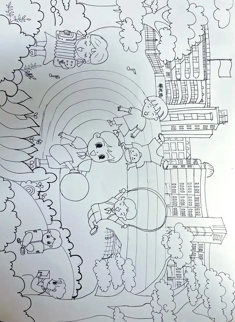 美丽校园 #文明校园 #校园 #美丽校园儿童画#手抄报 心 - 抖音