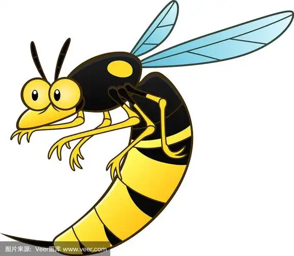 卡通黄蜂害虫