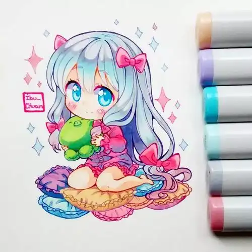 18岁小姐姐笔下q萌的二次元简笔人物q版动漫人物二次元萌系少女