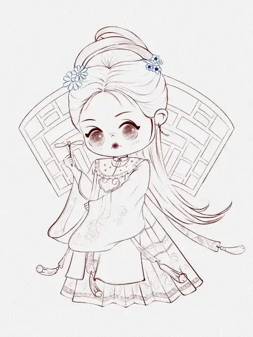 古风线稿(明制汉服)