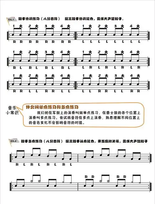 架子鼓双手协调练习_架子鼓教程_乐队网-分享乐队总谱,吉他谱,简谱