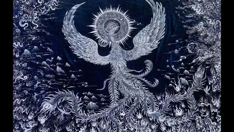 蜡染——凤凰涅磐重生#原创设计 #蜡染 #非遗合伙人 #抖音小助手