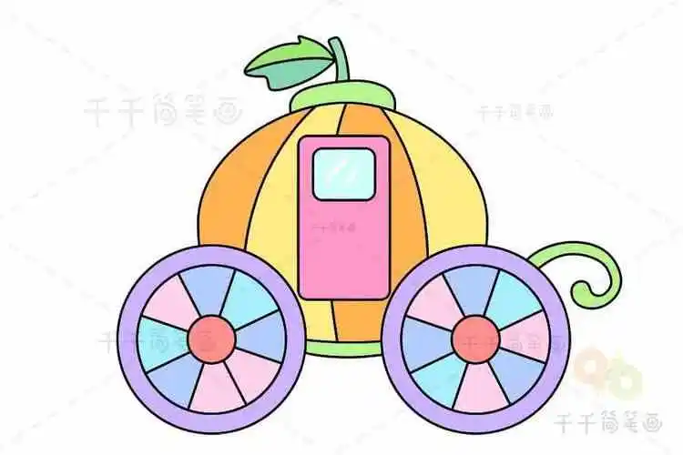 幼儿南瓜马车简笔画