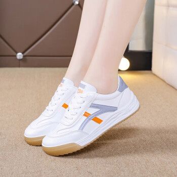 女士休闲鞋>狄宏>狄宏艾斯克斯鬼琢虎运动鞋女新款春季透气阿甘小白鞋