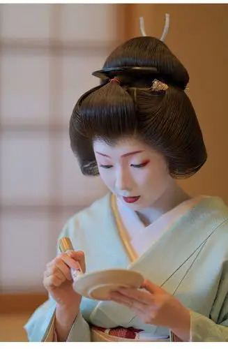 日本艺妓表演整顶假发头套花魁盘头发套精品高温丝黑女款和服发髻