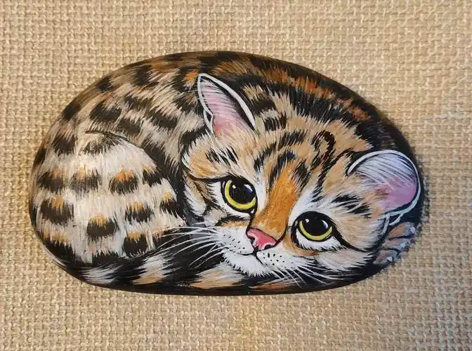 鹅卵石水彩画鹅卵石绘画作品